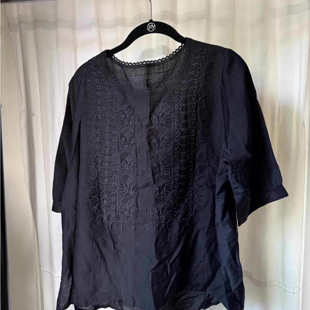Black Embroidered Blouse